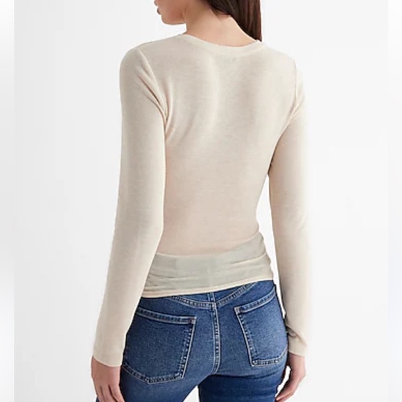 Express - Long Sleeve Mesh Blouse - Picture 2 of 6